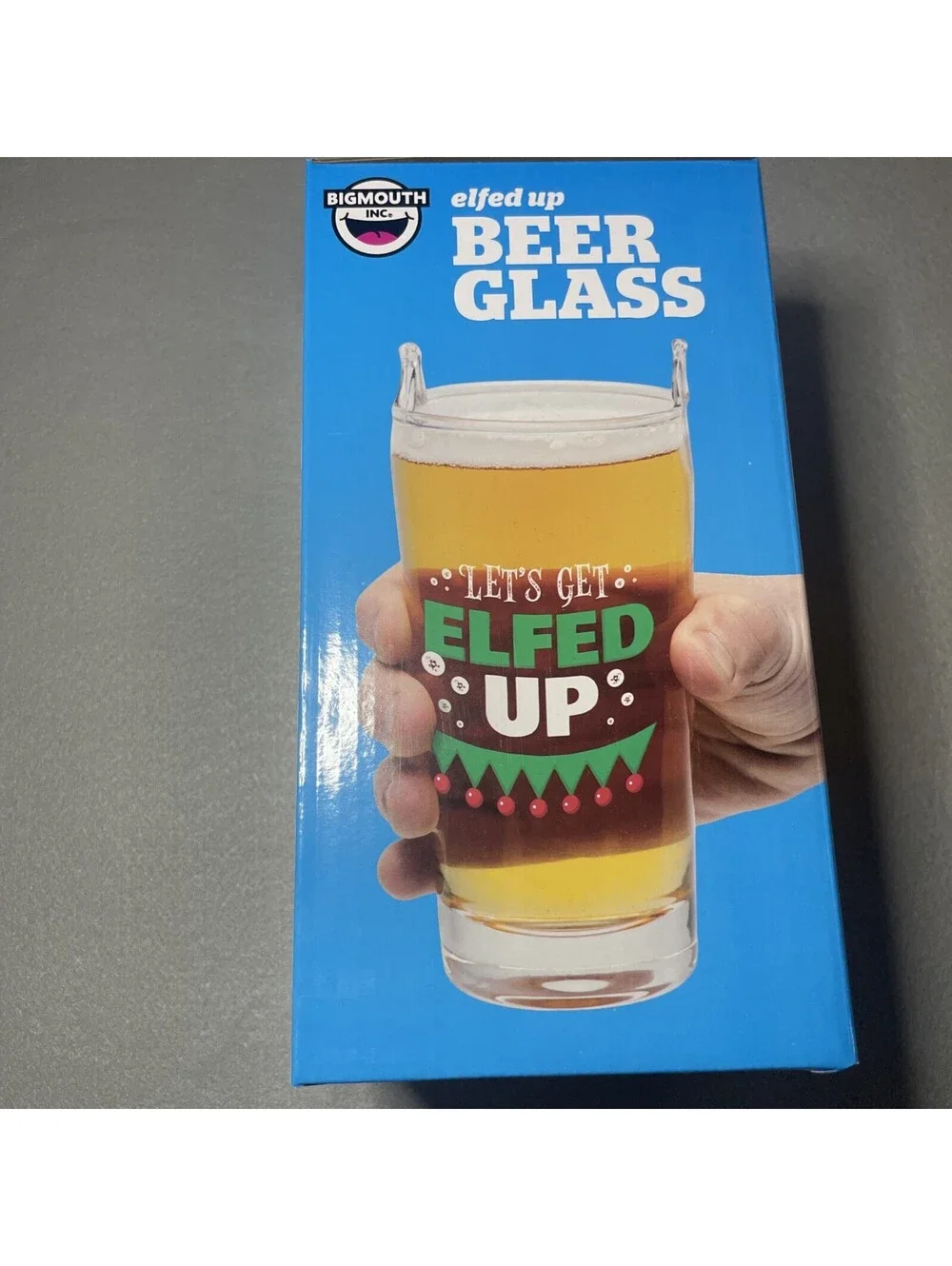 BigMouth Inc - Let’s Get Elfed-Up -16 Oz Beer Glass - Christmas Holiday Gift